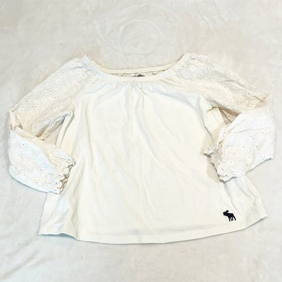 Abercrombie eyelet sleeve top sz 11/12 - Picture 1 of 5
